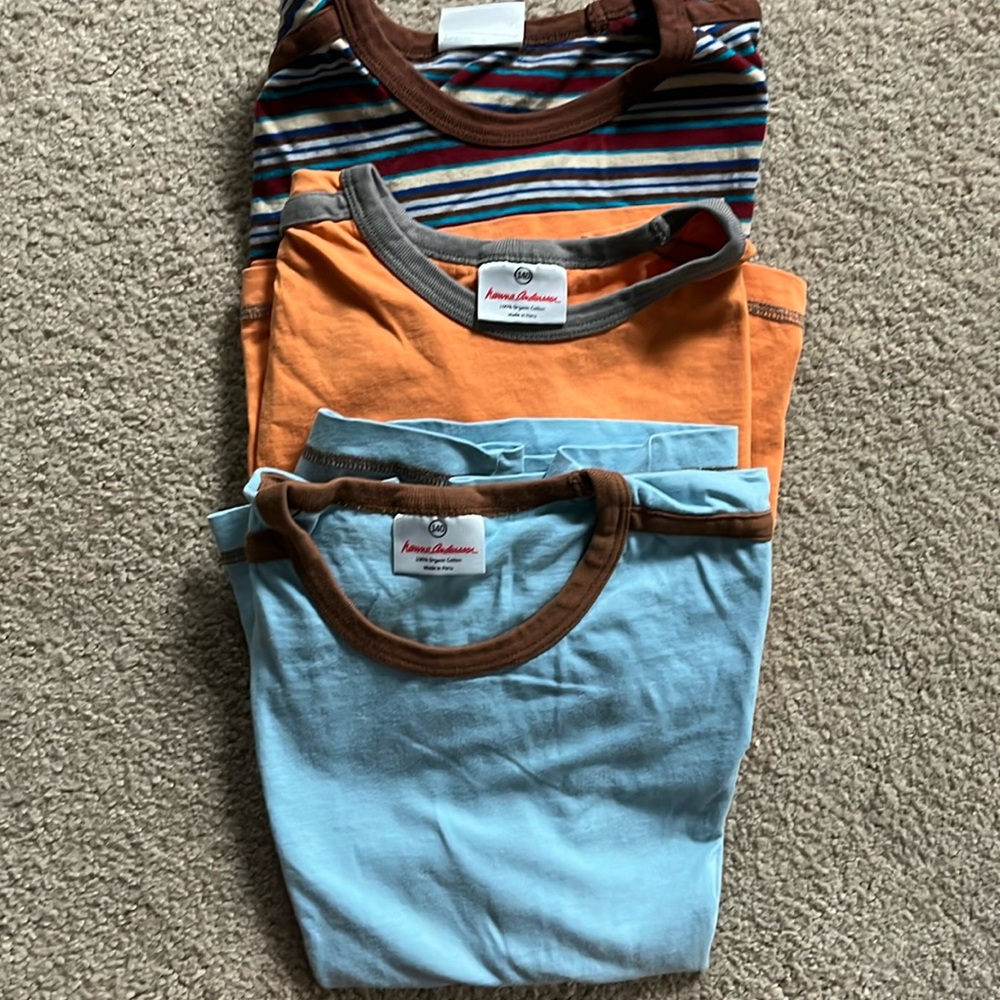 Three Hanna Andersson long sleeve tees.